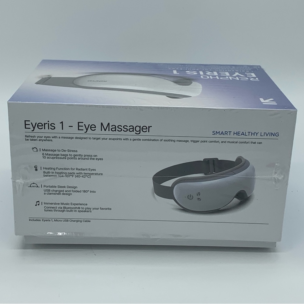 Renpho Eyeris 1V Eye Massager Pink Heated Voice Controlled Bluetooth Music - Picture 3 of 9